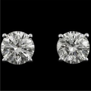 925 Silver, 2CTW Moissanite Solitare Stud Earrings